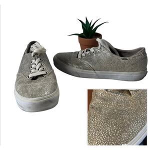 Vans Winston Suede Womens Sneakers Shoes 8.5 Y2K Taupe Glittery Metallic Skate